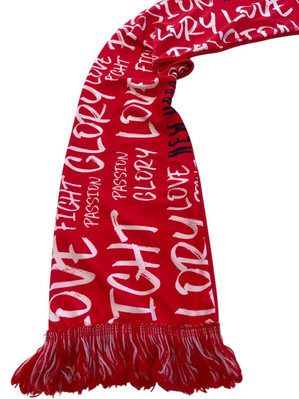 New York Red Bulls Soccer Scarf Red Polyester W/ Fringe 60" Fans & Sports Lovers - Picture 3 of 9